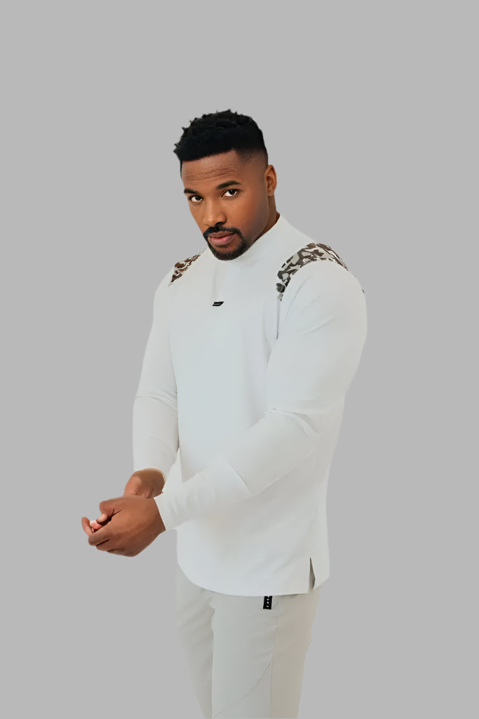 Men’s Ace Long Sleeve Golf Shirt - White/Camo BodCraft