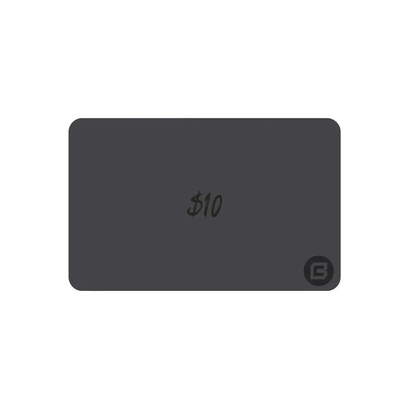 BodCraft $10 digital gift card, dark grey with BC logo