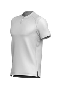 Blizzard White short sleeve golf shirt render with stand collar and raglan sleeves