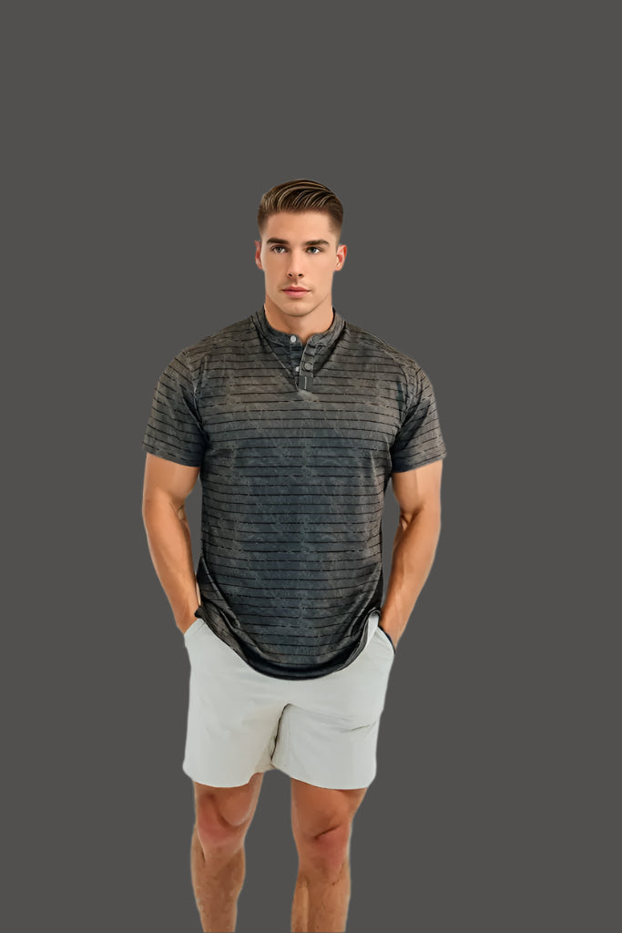 Men's short sleeve golf shirt in Volcanic Ash grey by BodCraft