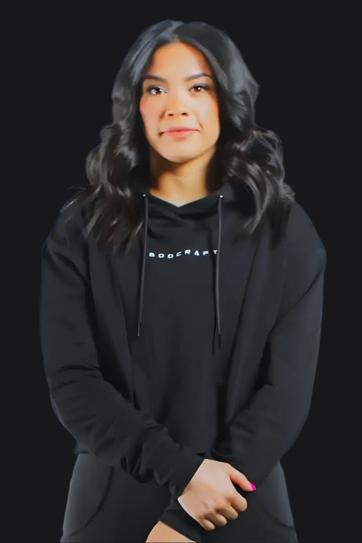 Origin Performance Crop Hoodie - Midnight Black Bodcraft