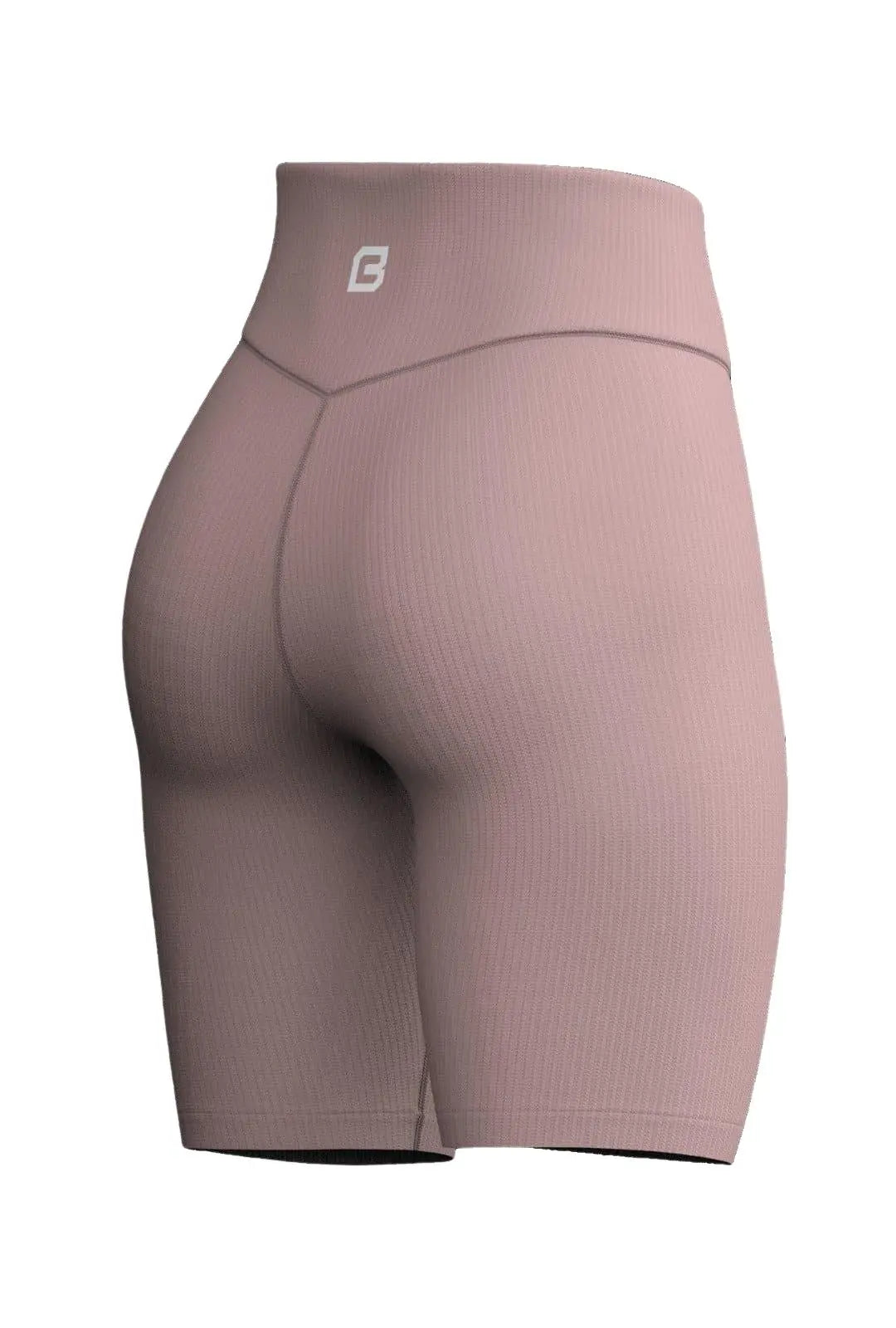 Recharge Ribbed Biker Shorts - Dusty Rose BodCraft