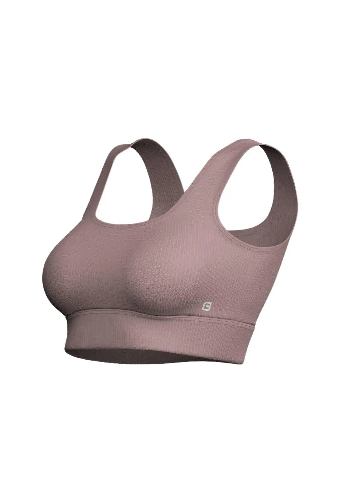 Recharge Ribbed Bra - Dusty Rose Bodcraft
