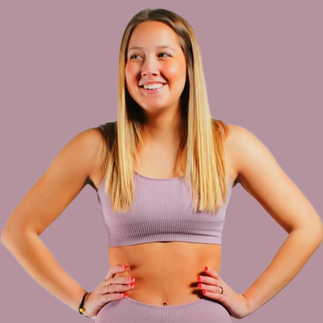 Recharge Ribbed Bra - Dusty Rose Bodcraft