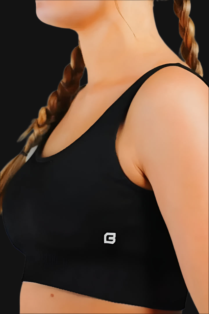 Recharge Ribbed Bra - Midnight Black Bodcraft