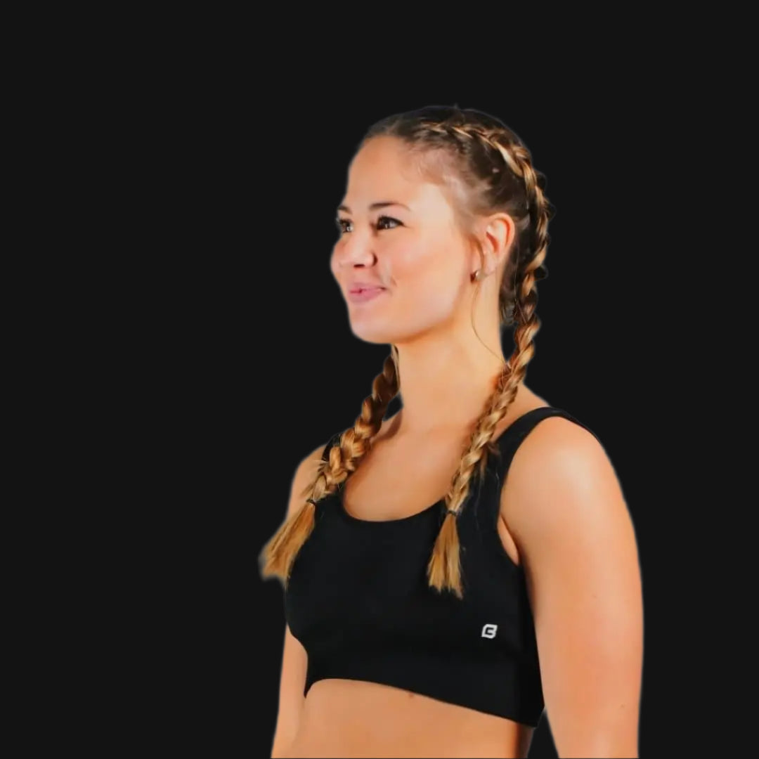 Recharge Ribbed Bra - Midnight Black Bodcraft