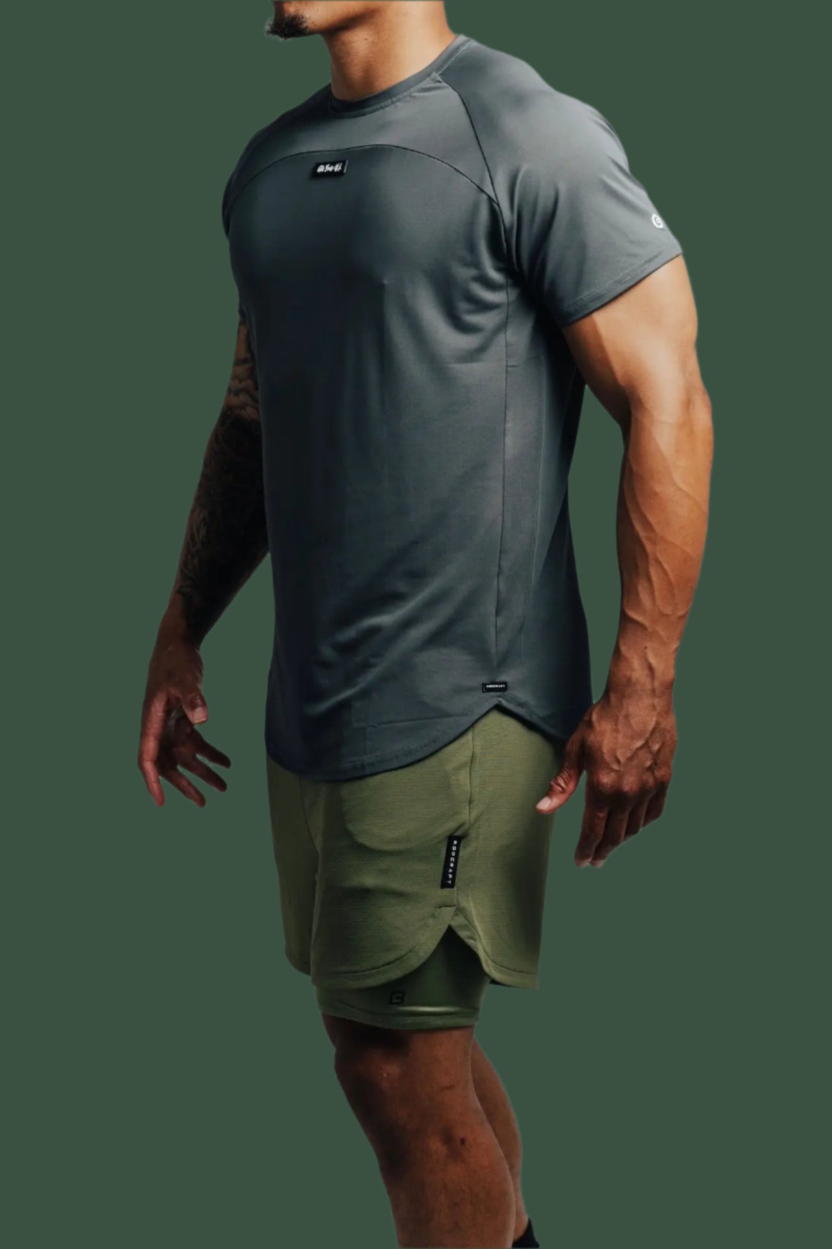 Total War Ai1 Lined Training Short - Army Green - Bodcraft