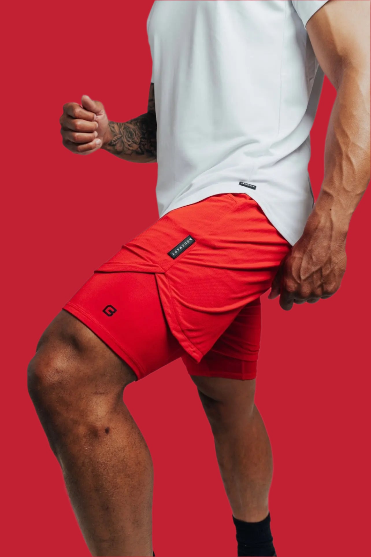 Total War Ai1 Lined Training Short - Candy Apple Red Bodcraft