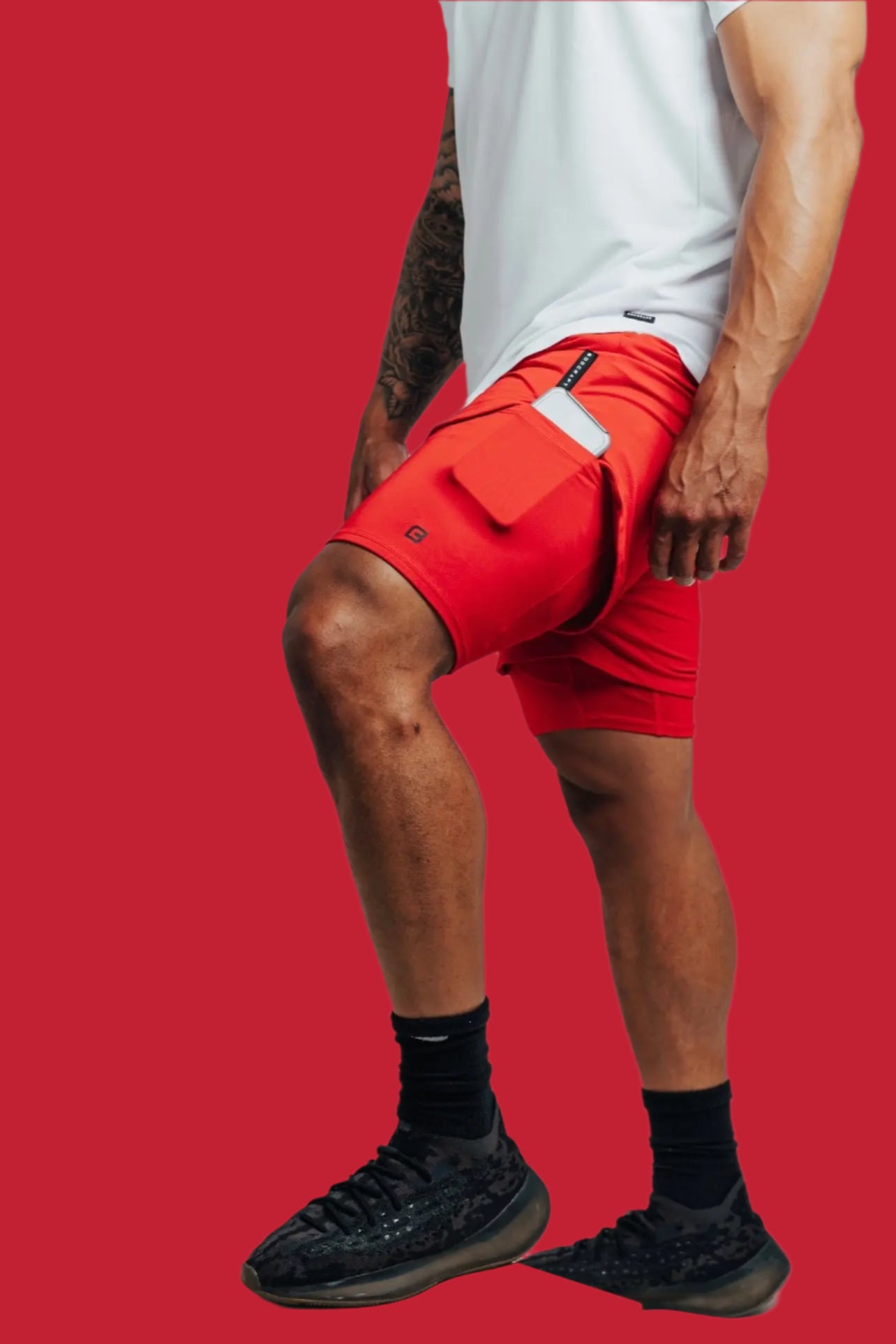 Total War Ai1 Lined Training Short - Candy Apple Red Bodcraft