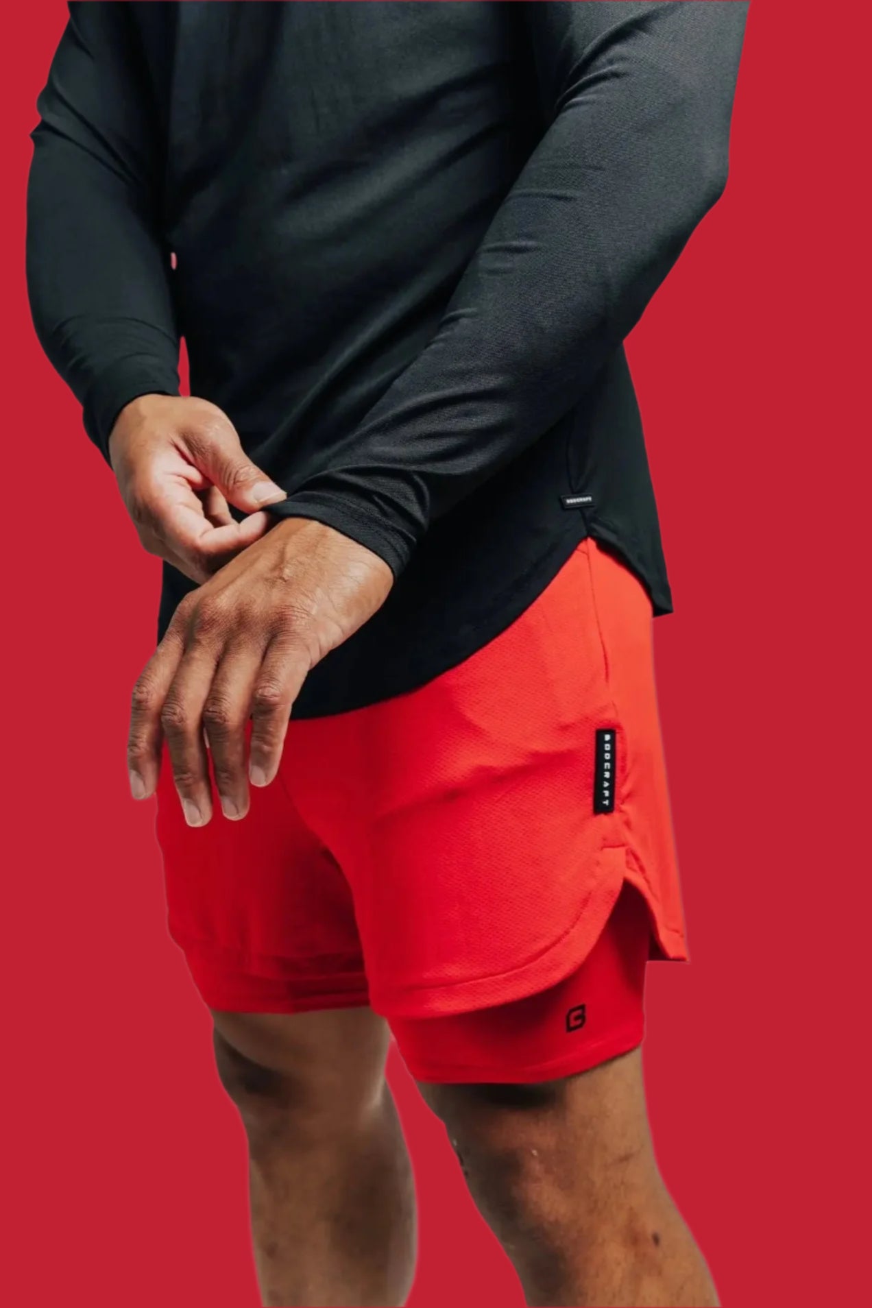 Total War Ai1 Lined Training Short - Candy Apple Red Bodcraft