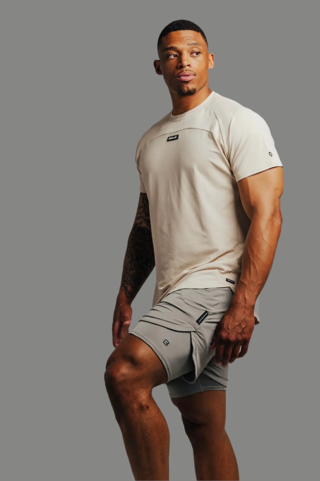 Total War Ai1 Lined Training Short - Ghost Grey Bodcraft