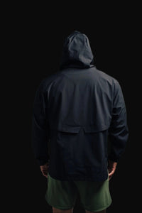 Back view of the Midnight Black Stealth jacket showing the back vent