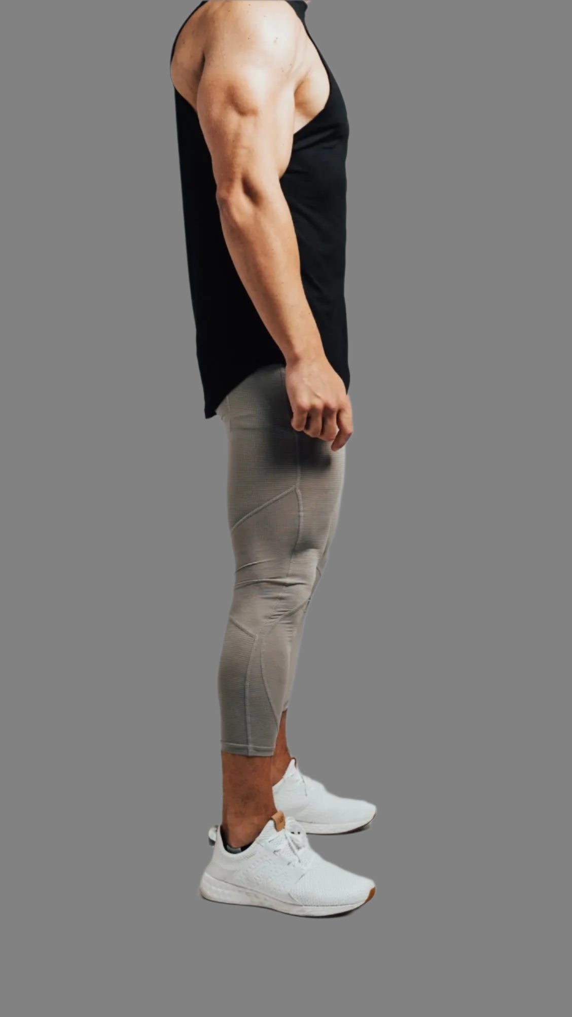 Total War Battle Vented Mesh Training Tight - Ghost Grey Bodcraft