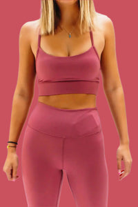 Women's tactical sports bra in Merlot by BodCraft, high-stretch supportive fit