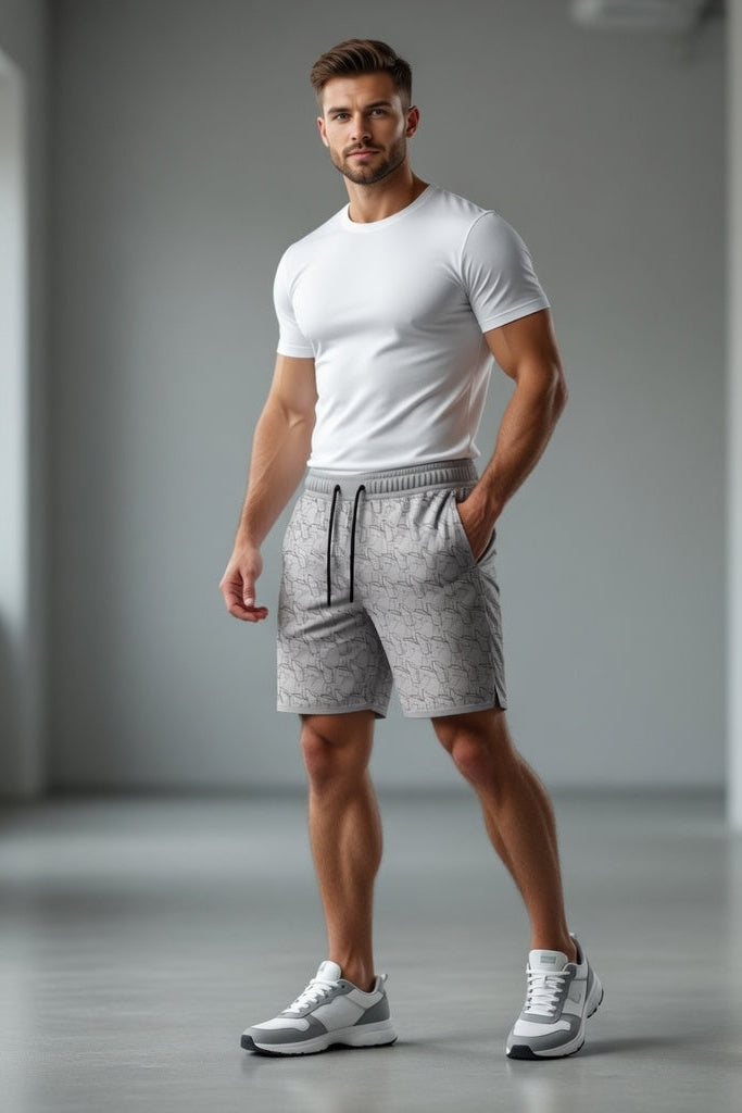 Total War Endgame Graphic Print SweatShort - Pebble Grey