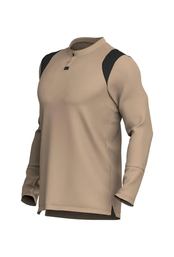 Men’s Ace Long Sleeve Golf Shirt - King’s Gold / Black BodCraft