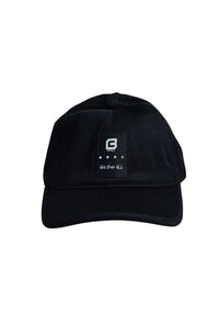 Midnight Black Give Your All adjustable golf hat, front patch close-up