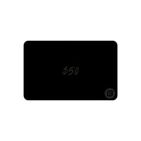 BodCraft $50 digital gift card, black with BC logo