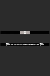 Give Your All Freedom Band in black with a metal logo plate and flag print strap