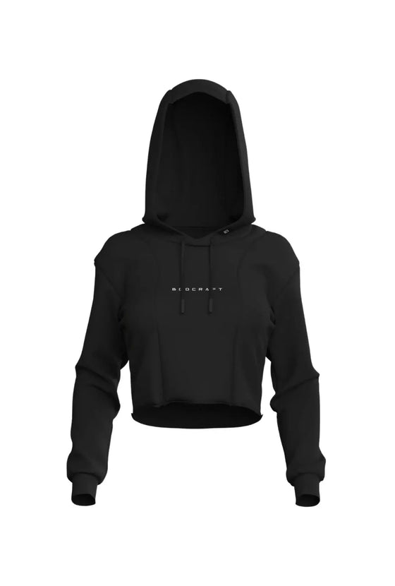 Origin Performance Crop Hoodie - Midnight Black Bodcraft