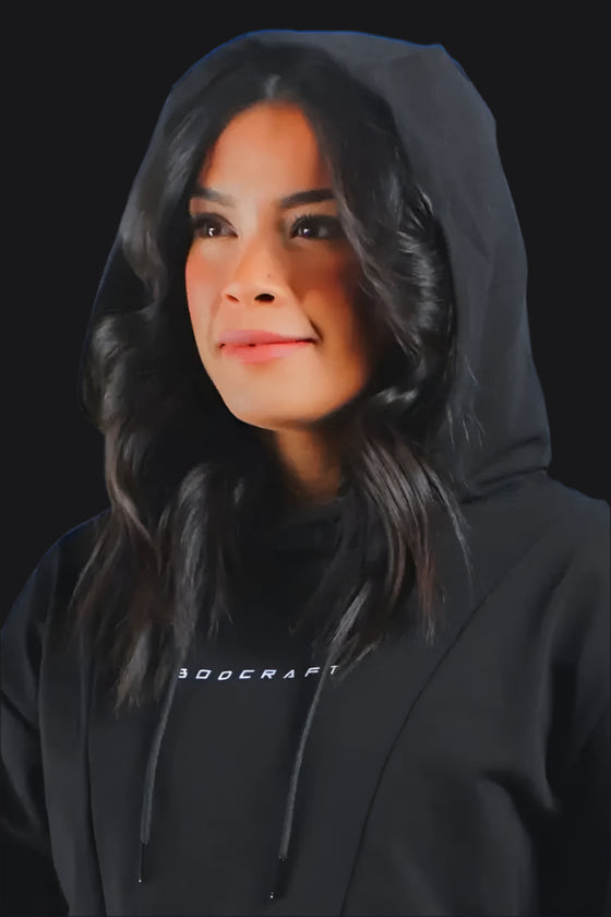 Origin Performance Crop Hoodie - Midnight Black Bodcraft