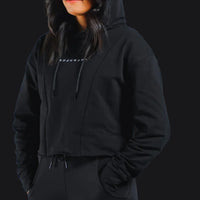 Origin Performance Crop Hoodie - Midnight Black Bodcraft