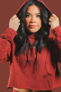 Origin Performance Crop Hoodie - Persian Red Bodcraft