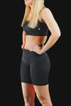 Recharge Ribbed Biker Shorts - Midnight Black BodCraft