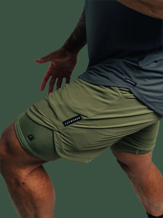 Total War Ai1 Lined Training Short - Army Green Bodcraft