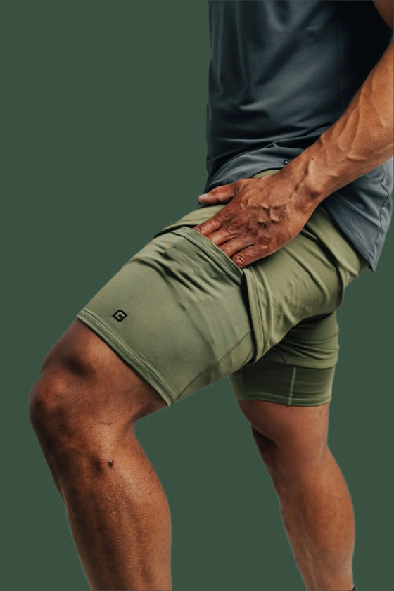 Total War Ai1 Lined Training Short - Army Green Bodcraft