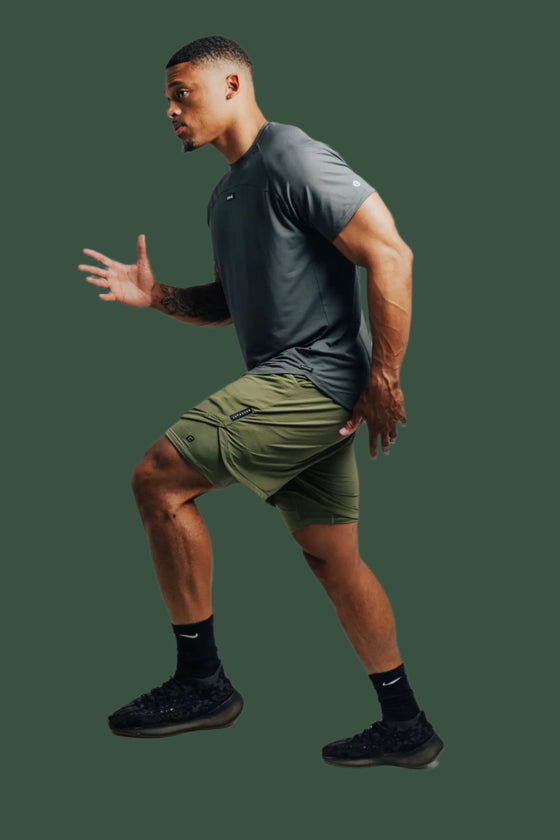 Total War Ai1 Lined Training Short - Army Green Bodcraft