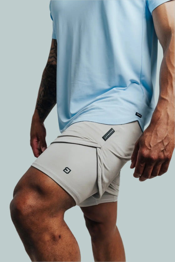 Total War Ai1 Lined Training Short - Pebble Grey Bodcraft