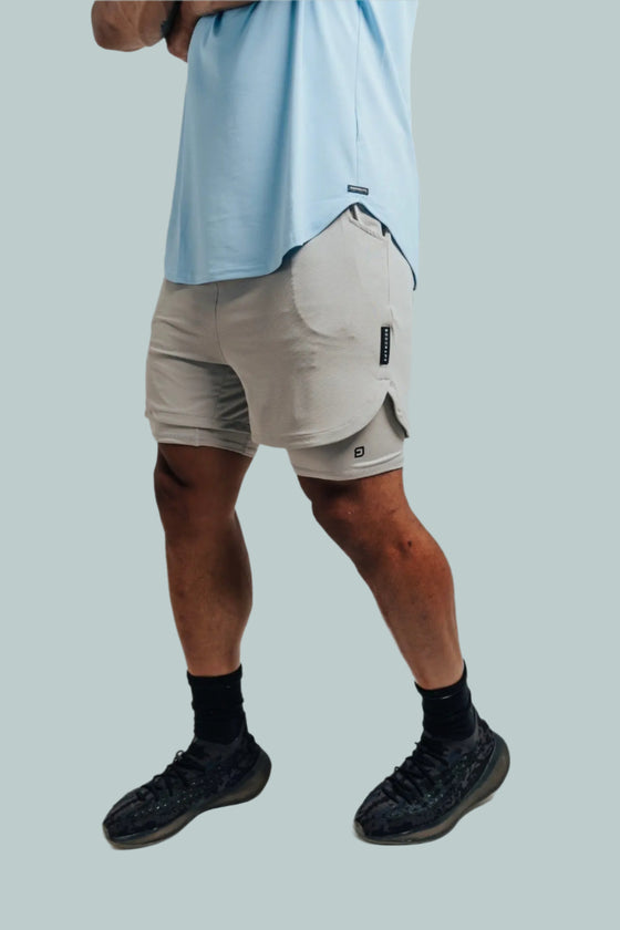 Total War Ai1 Lined Training Short - Pebble Grey Bodcraft