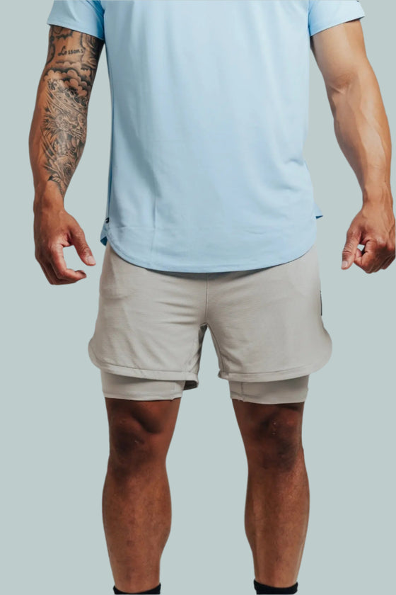 Total War Ai1 Lined Training Short - Pebble Grey Bodcraft