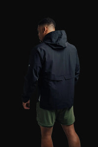 Rear three-quarter view of the black Stealth training jacket
