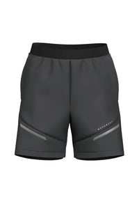 Storm Grey Battle shorts render with silver accents on the hem
