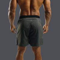Back view of Storm Grey Battle shorts showing the back pocket