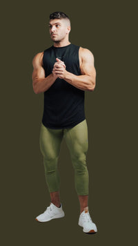 Total War Battle Vented Mesh Training Tight - Olive Green Bodcraft
