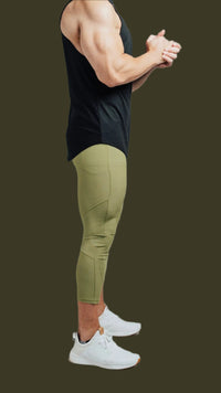 Total War Battle Vented Mesh Training Tight - Olive Green Bodcraft