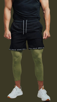 Total War Battle Vented Mesh Training Tight - Olive Green Bodcraft