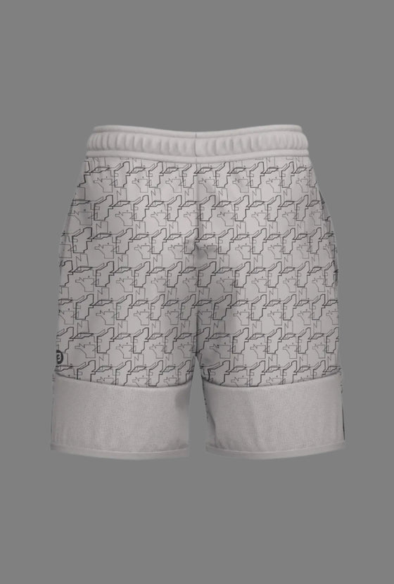 Total War Endgame Graphic Print SweatShort - Pebble Grey Bodcraft