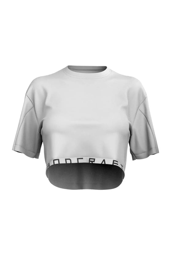 Total War Energy Sleeved Crop - Blizzard White Bodcraft