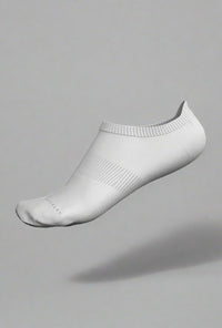 Single Blizzard White no-show sock on a light grey background