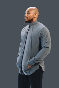 Men's lightweight full-zip training jacket in Iron grey by BodCraft