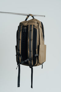 Back panel of the Olive Ai1 gym backpack showing padded shoulder straps