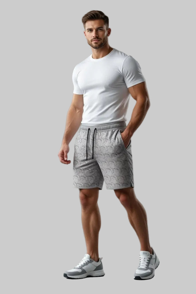 Total War Endgame Graphic Print SweatShort - Pebble Grey