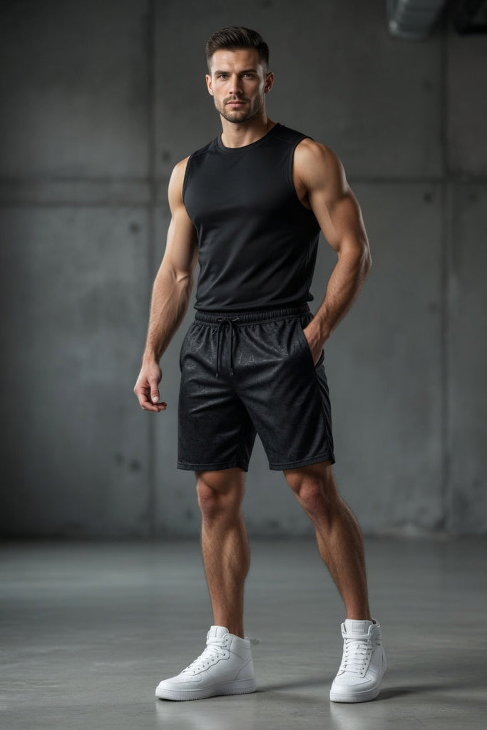 Total War Endgame Graphic Print SweatShort - Midnight Black